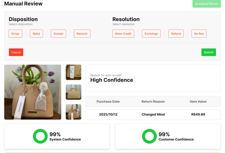 Review interface